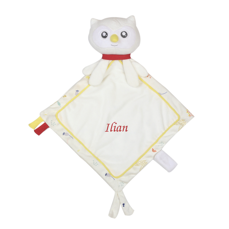  - hide and seek in forest - comforter owl white yellow 30 cm 